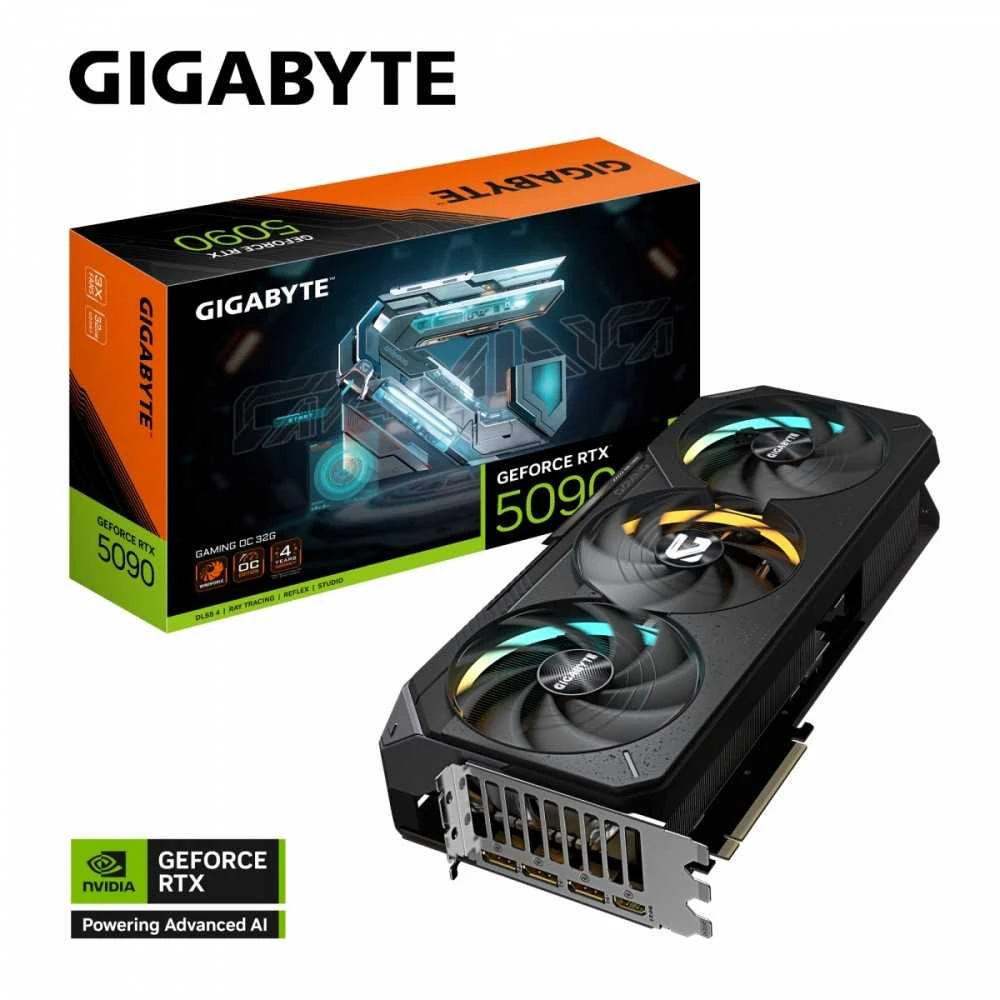 Vaizdo plokštė GIGABYTE GeForce RTX 5090 GAMING OC 32G Grafikos plokštė - 32GB GDDR7, 512bit, PCI-E 5.0, 2550MHz Core Clock, 3 x DP 2.1b, 1 x HDMI 2.1b, NVIDIA DLSS 4, GV-N5090GAMING OC-32GD