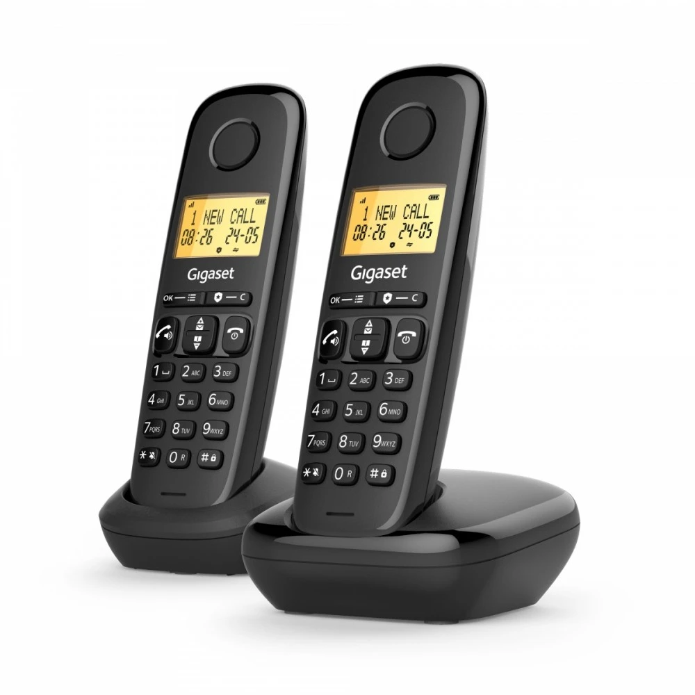 Gigaset Telefonas DECT analog Basic 100 DUO juoda