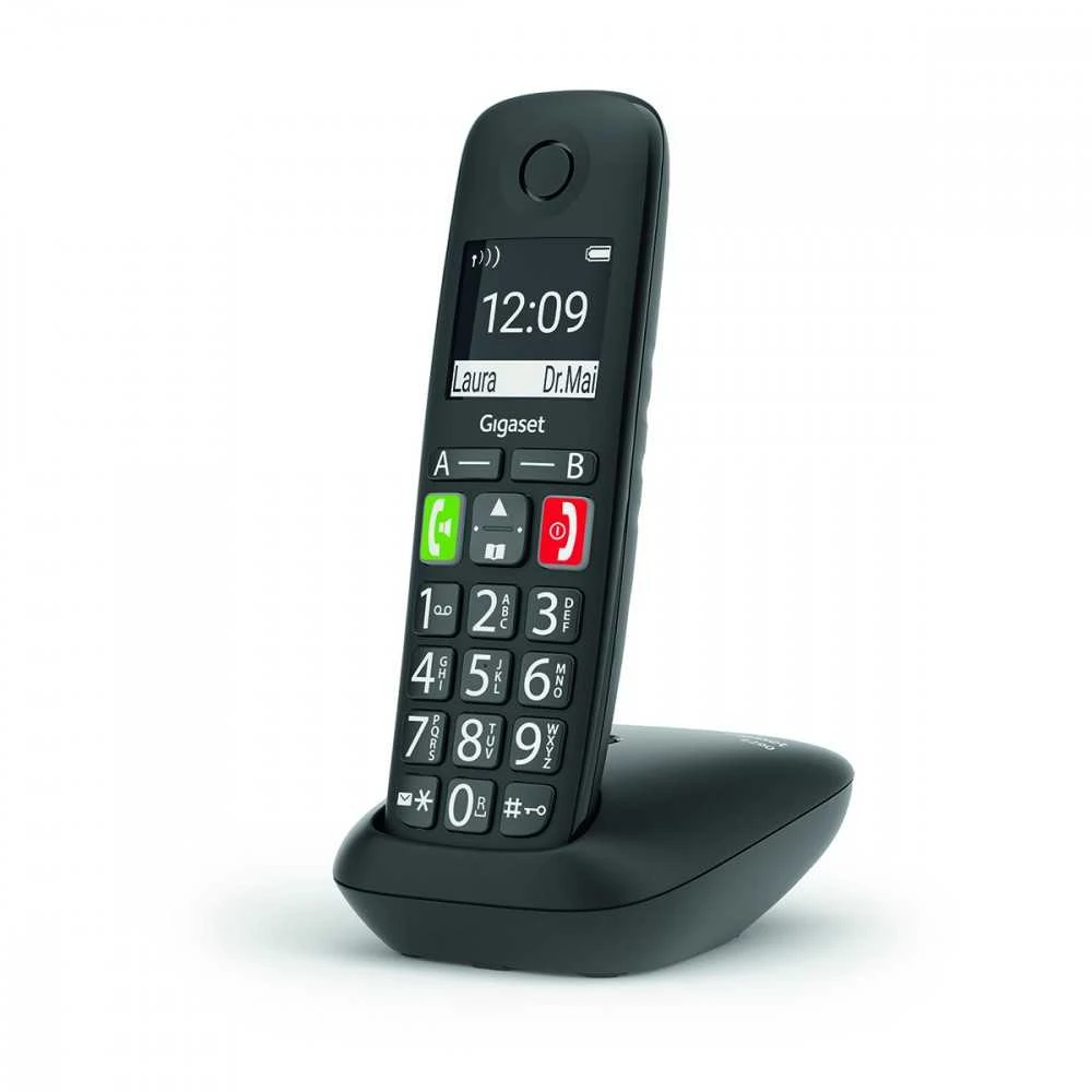 Stacionarus telefonas Gigaset E290, Juodas