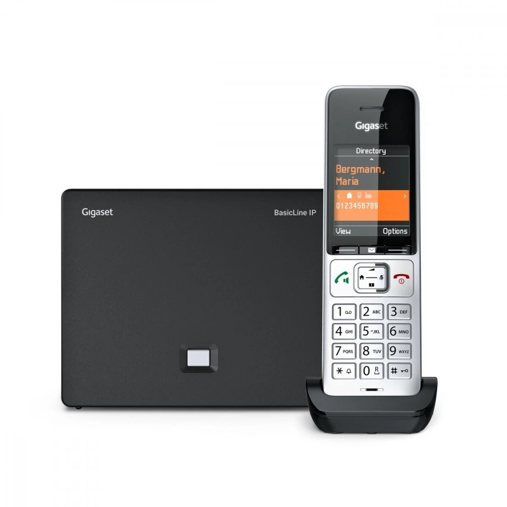 GIS Gigaset BasicLine IP + COMFORT 500HX DECT telefonas Skambintojo ID Juoda, Sidabras