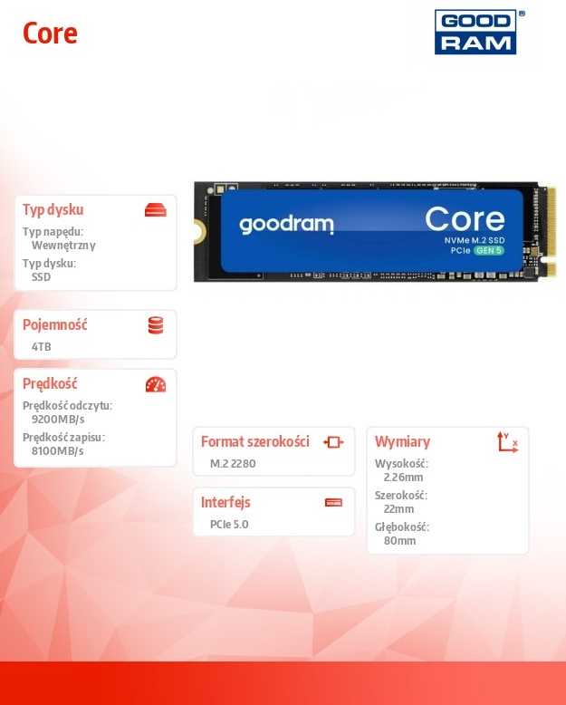 GOODRAM Core M2 PCIe Gen5 NVMe 4TB