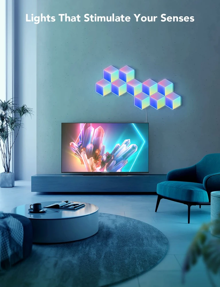 „Govee Glide Hexa Pro“ išmanusis sieninis šviestuvas su „Wi-Fi“ / „Bluetooth“ 72 W
