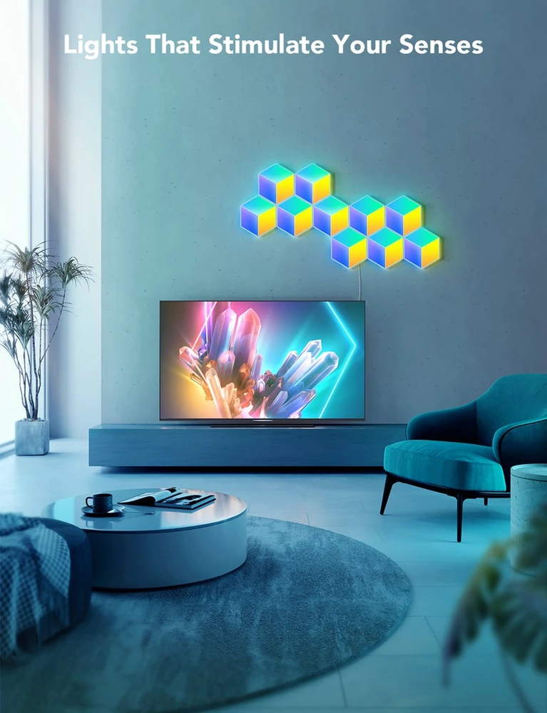 „Govee Glide Hexa Pro“ išmanusis sieninis šviestuvas su „Wi-Fi“ / „Bluetooth“ 72 W