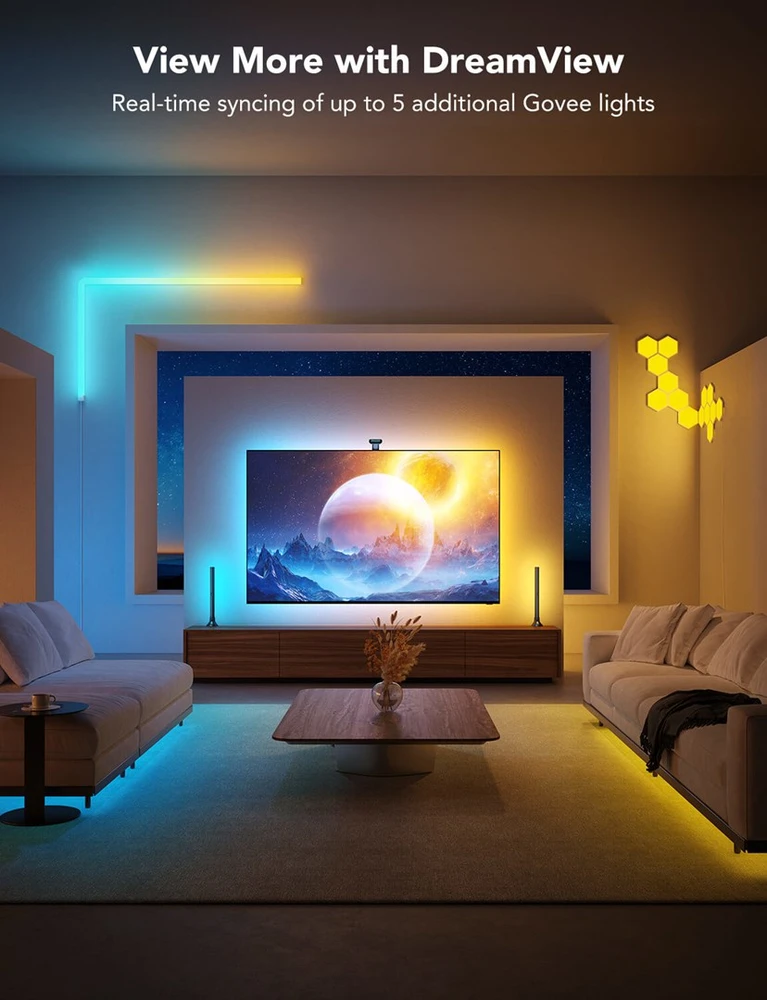 Govee H605C Envisual TV foninis apšvietimas T2 | Taśma LED | dla TV 75-85 cali, RGBIC, Wi-Fi+Bluetooth