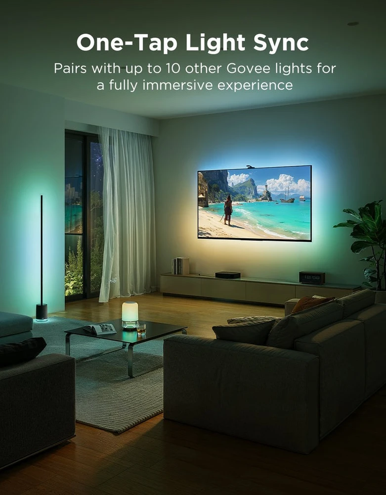 „Govee R2A80“ trijų kamerų televizoriaus foninis apšvietimas, 55–65 colių | Taśma LED | pašvietimas 55–65 colių televizoriui, RGBWWIC, „Wi-Fi“ + „Bluetooth“