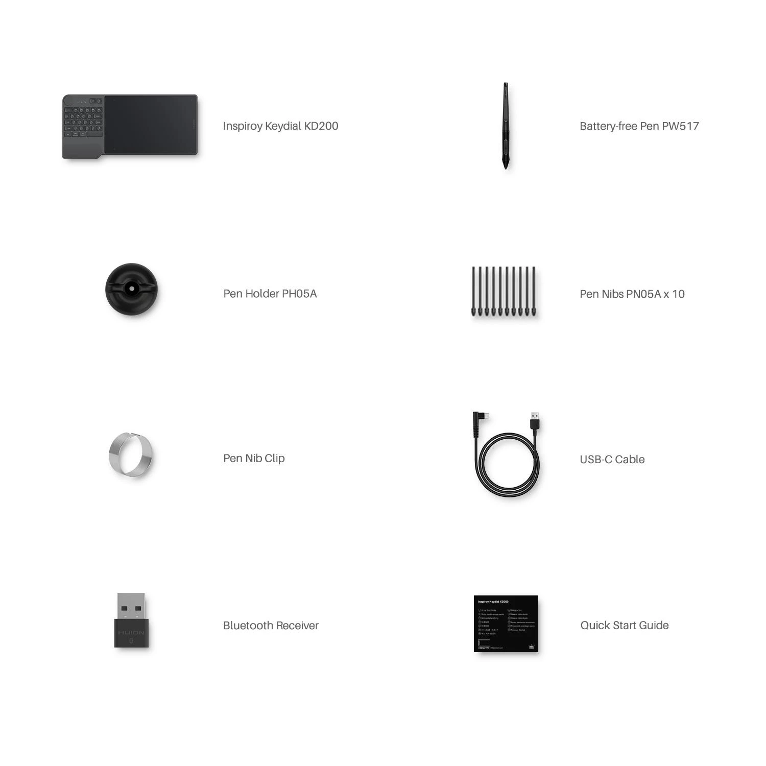 Grafinė planšetė HUION Inspiroy Keydial KD200