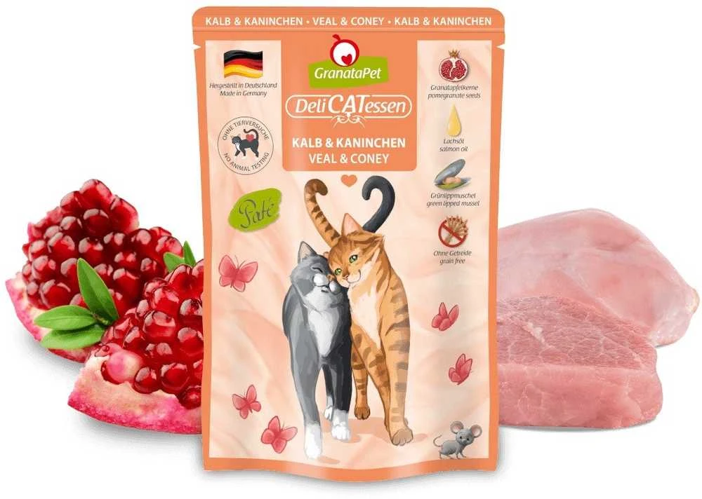 GranataPet DeliCATessen Veal and coney – šlapias kačių maistas – 85g