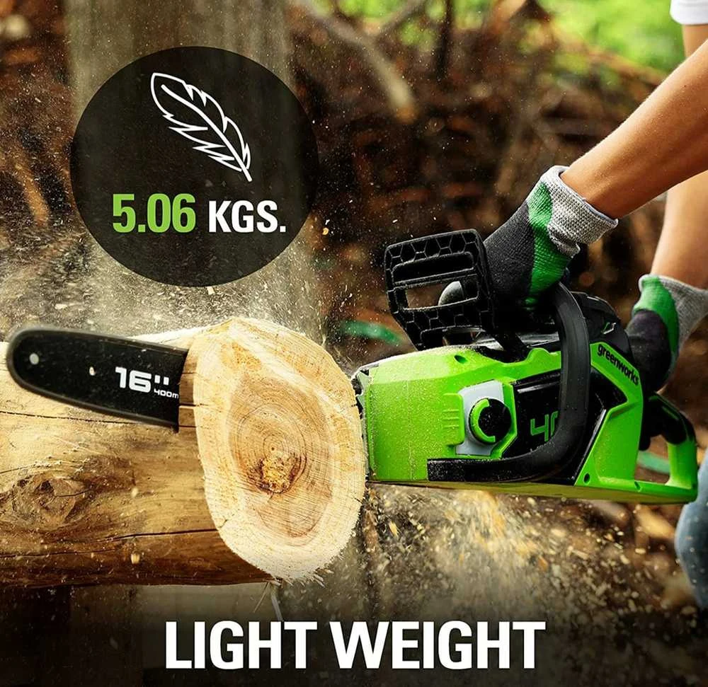 Greenworks Grandininis pjūklas GD40CS18, 40 cm 20 m/s, 40V, be akumuliatoriaus ir kroviklio