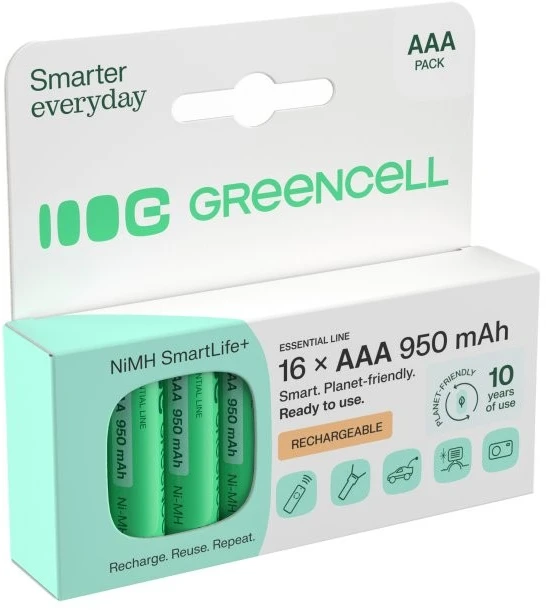 Green Cell Akumulatorki paluszki 16xaaa hr03 950mah
