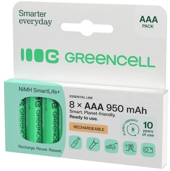 Green Cell Akumulatorki paluszki 8xaaa hr03 950mah