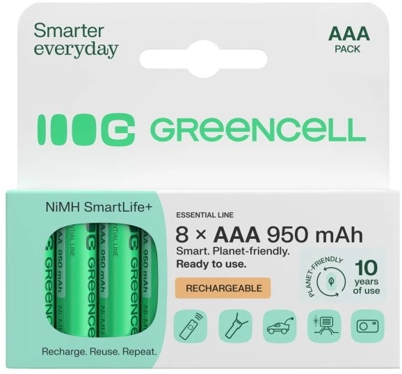 Green Cell Akumulatorki paluszki 8xaaa hr03 950mah