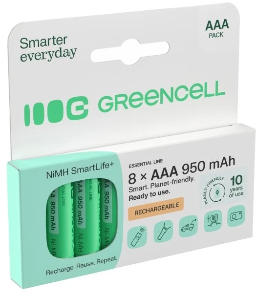 Green Cell Akumulatorki paluszki 8xaaa hr03 950mah