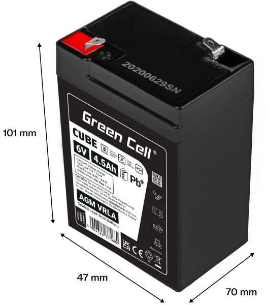 Green Cell Žalias Cell Žalias Cell CUBE AGM IP54 6V 4Ah VRLA Baterija Gel gilaus ciklo motoroleris vejapjovė valtis barža vejapjovė traktorius žvejybos laivas