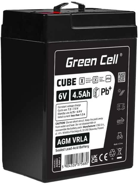 Green Cell Žalias Cell Žalias Cell CUBE AGM IP54 6V 4Ah VRLA Baterija Gel gilaus ciklo motoroleris vejapjovė valtis barža vejapjovė traktorius žvejybos laivas