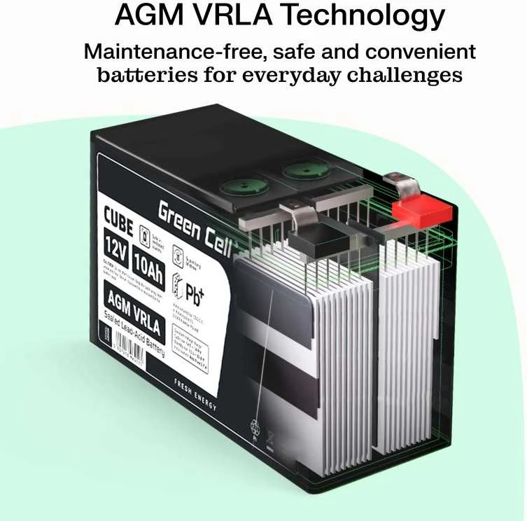 Green Cell Žalias Cell Žalias Cell Cube AGM VRLA IP54 6V 4Ah Nereikalaujantis priežiūros kasos aparato signalizacijos sistemos žaislų akumuliatorius