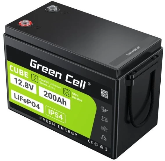 Green Cell LiFePO4 akumuliatorius 200 Ah, 12 V/12,8 V, 2560 Wh