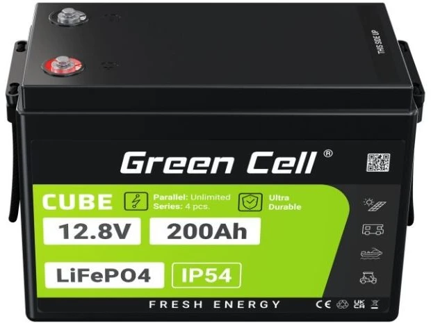 Green Cell LiFePO4 akumuliatorius 200 Ah, 12 V/12,8 V, 2560 Wh