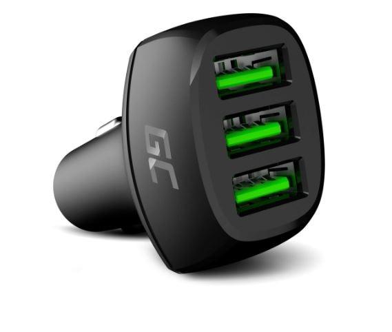 Green Cell Žalias Cell GREENCELL PowerRide 54W 3xUSB 18W automobilinis įkroviklis Ultra Charge