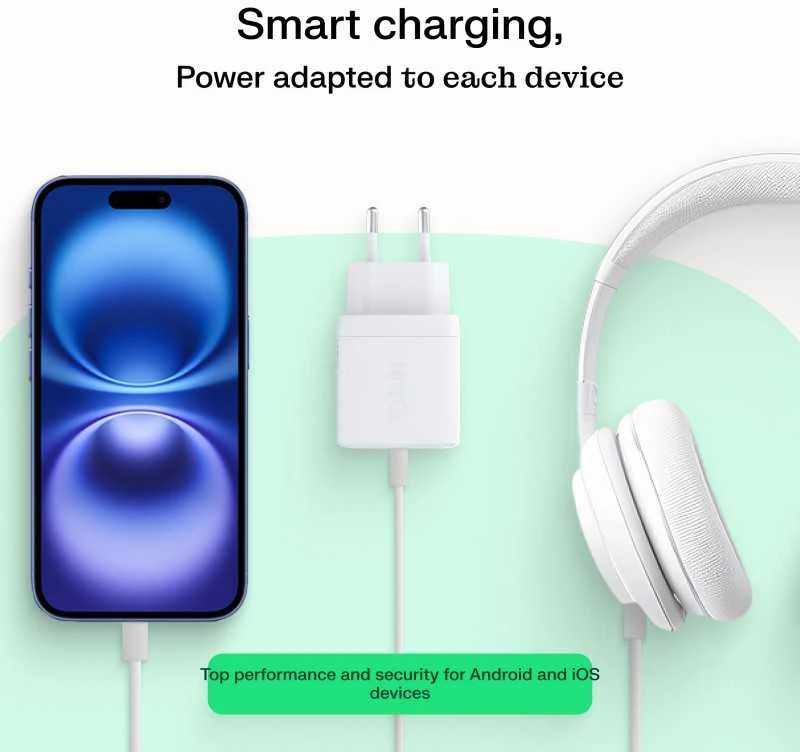 Green Cell Žalias Cell Greencell PowerSource Solo30 Ladegerät USB C baltas maitinimo adapteris 30W maitinimo tiekimas
