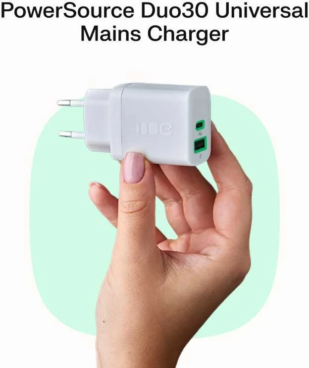 Green Cell Žalias Cell Greencell PowerSource Solo30 Ladegerät USB C baltas maitinimo adapteris 30W maitinimo tiekimas