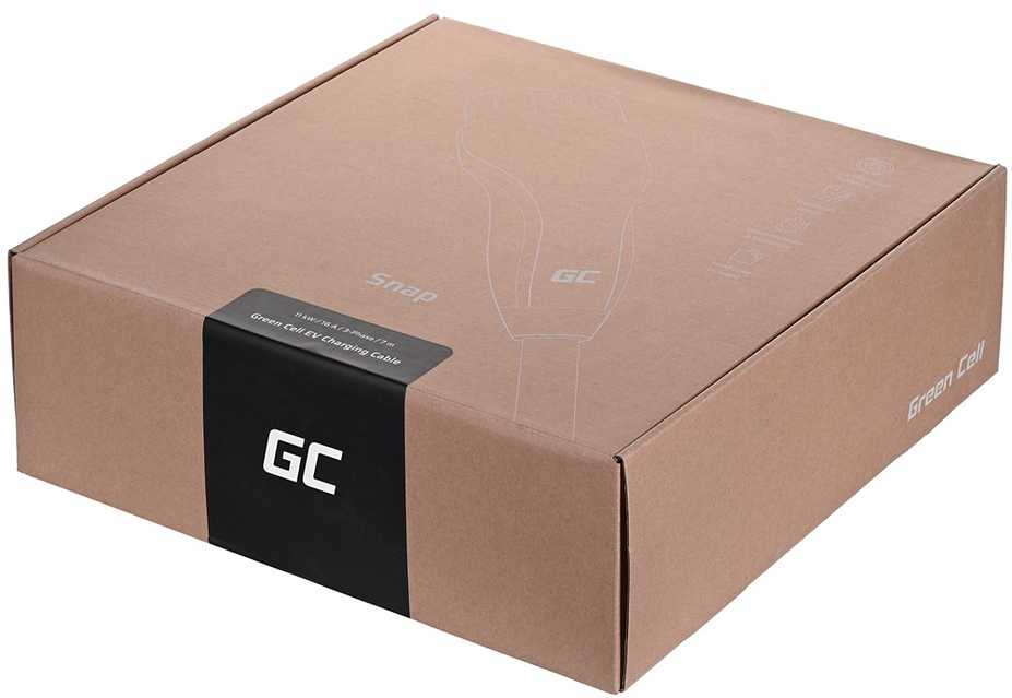 Green Cell Kabelis ev žalias cell gc snap type 2 11kw 7m
