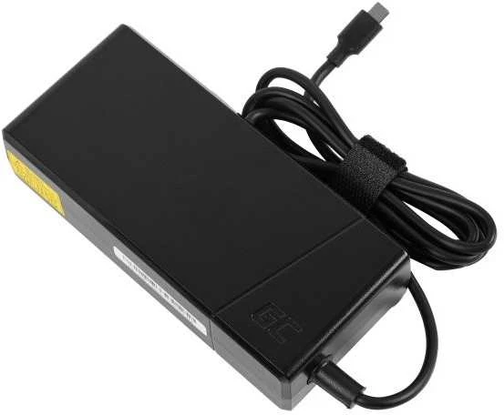 Green Cell „Žalias Cell“ USB-C įkroviklis / įkroviklis 130 W, 5 V, 9 V, 12 V, 15 V / 3 A, 20 V / 6,5 A, maitinimo šaltinis (ad140p)