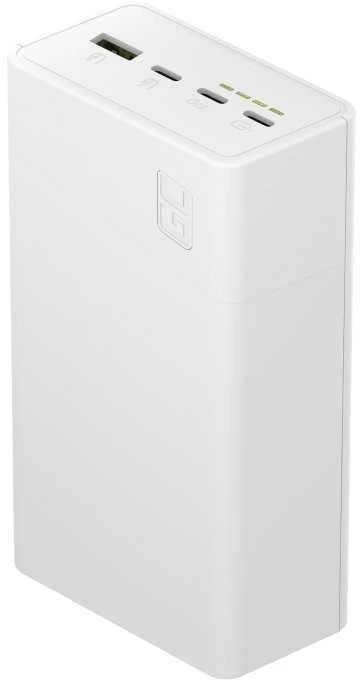 Green Cell Žalias Cell Greencell PowerPlay 30 – balta išorinė baterija, kurios talpa 30 000 mAh, 22.5 W, 4 prievadai