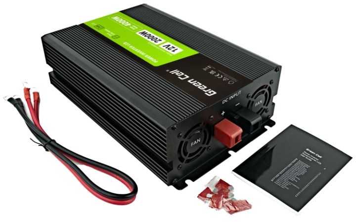 Maitinimo inverteris Green Cell PowerInverter LCD 12V–230V, 2000W/4000W