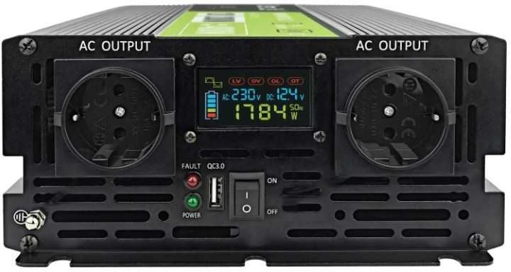 Green Cell LCD keitiklis 12v 2000w/4000w gryno sinusoido su ekranu