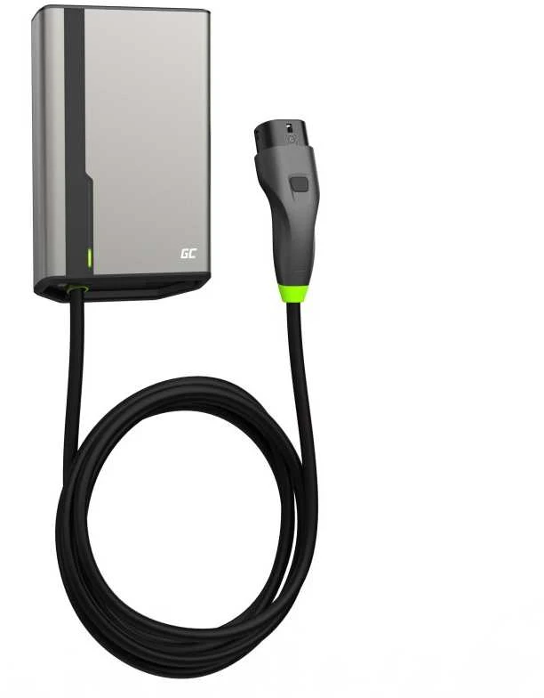 Green Cell Wallbox žalias cell habuden 22kW 32A - kabelis 5m su NFC