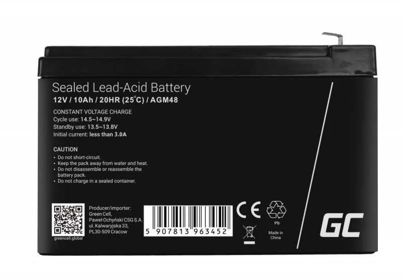 Green Cell Žalias cell AGM48 12v 10ah gelio baterija