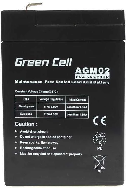 Green Cell Žalias cell akumulator żelowy agm02 6v 4,5ah