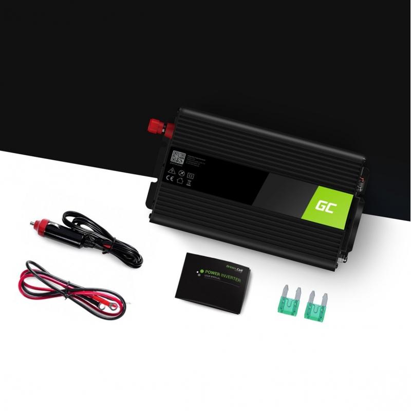 Green Cell Žalias Cell Žalias CELL Car Power Inverter Keitiklis 12V į 230V 300W/600W
