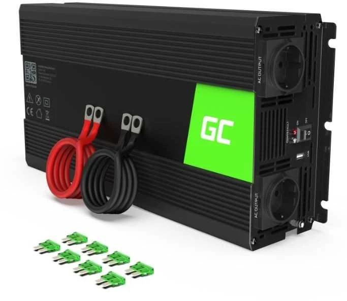 Inverteris 12V/230V 1500W/3000W sinusinė išėjimo įtampa Green Cell