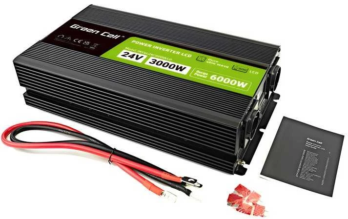 Green Cell Žalias cell przetwornica LCD 24v/230v 3000w/6000w czysty sinus invgc24p3000lcd
