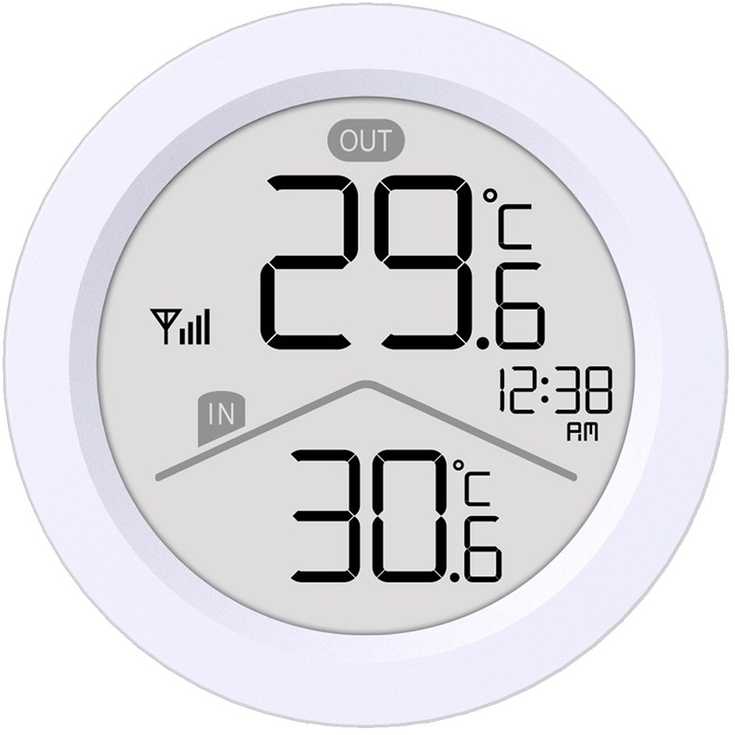 „GreenBlue“ belaidė meteorologinė stotelė, įėjimo/išėjimo temperatūra, laikrodis, °C/°F pasirinkimas, veikimo nuotolis iki 60 m, GB162