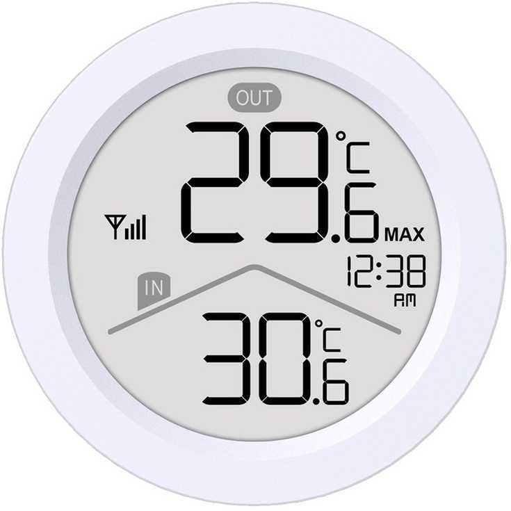 „GreenBlue“ belaidė meteorologinė stotelė, įėjimo/išėjimo temperatūra, laikrodis, °C/°F pasirinkimas, veikimo nuotolis iki 60 m, GB162