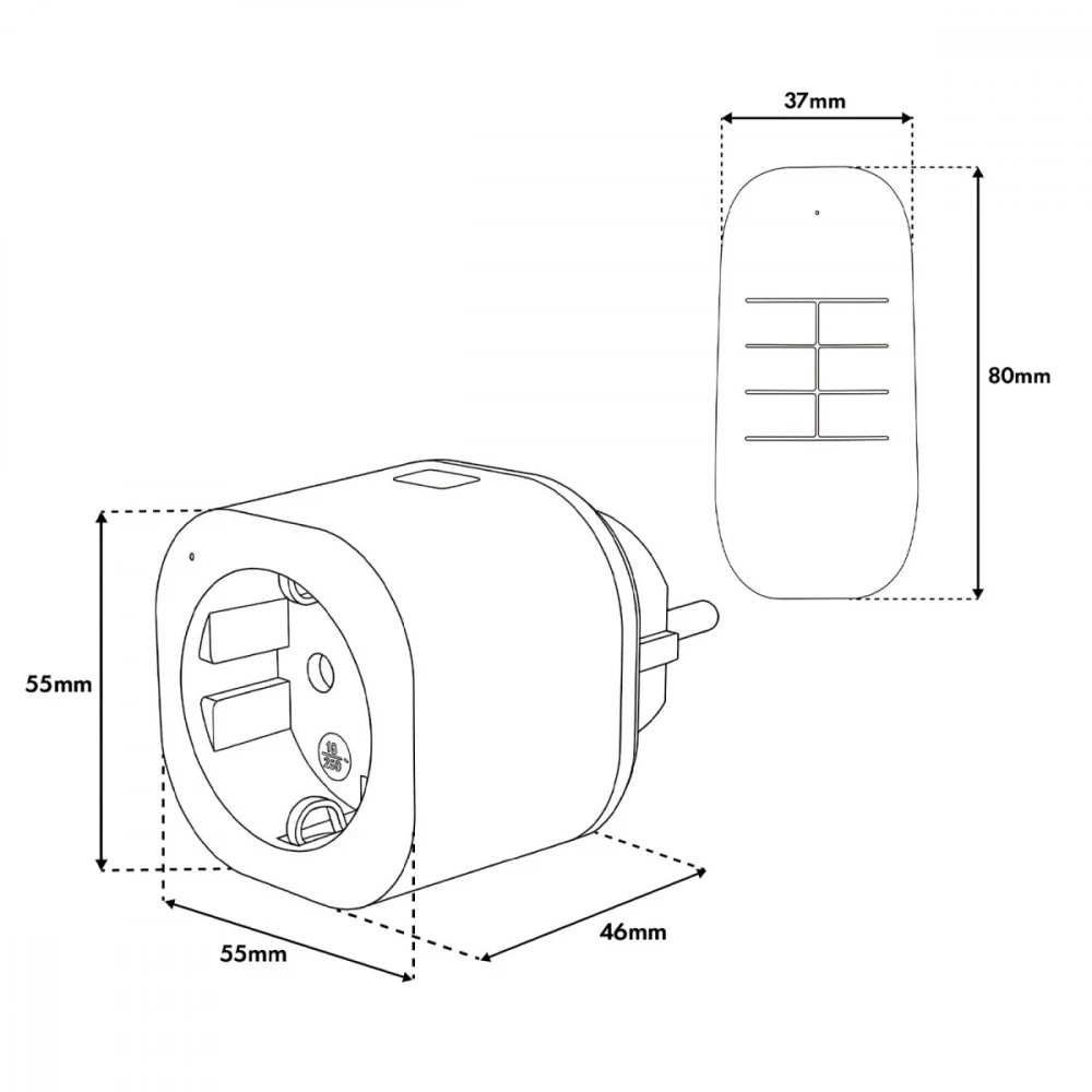Gniazdka „GreenBlue“ nuotolinio valdymo lizdai, 3 vnt., programuojami, veikimo nuotolis iki 30 m, 220–240 V AC, 50/60 Hz, 16 A, 433 MHz, GB313 F