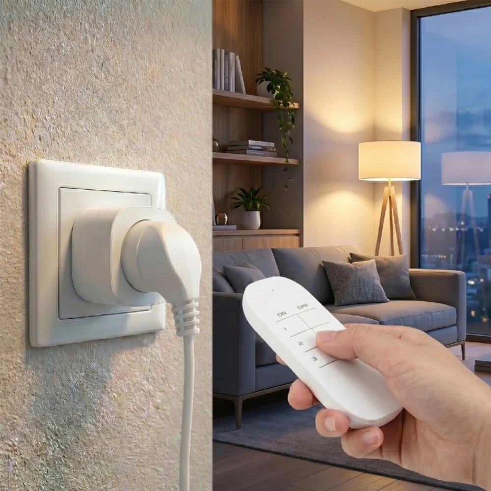 Gniazdka „GreenBlue“ nuotolinio valdymo lizdai, 3 vnt., programuojami, veikimo nuotolis iki 30 m, 220–240 V AC, 50/60 Hz, 16 A, 433 MHz, GB313 F