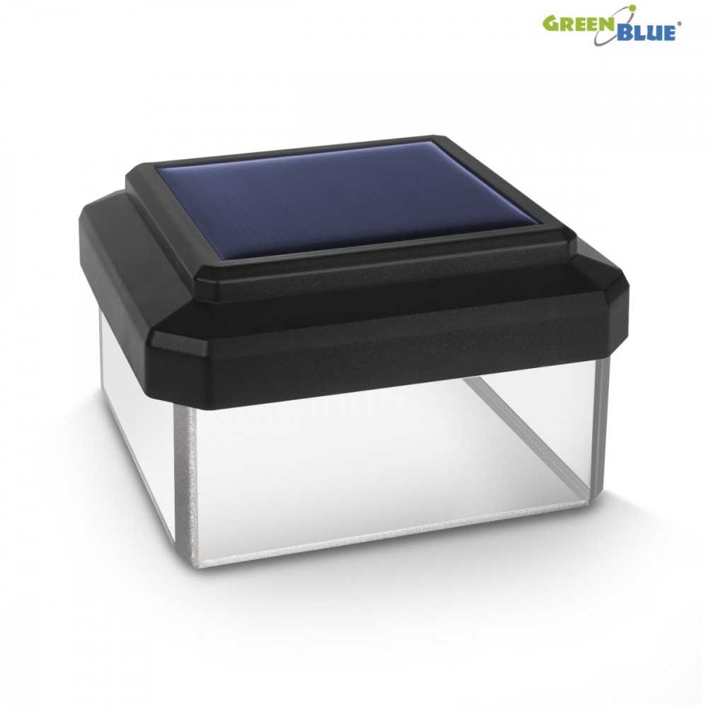 Lampa „GreenBlue“ LED saulės energija varomas stulpinis šviestuvas, 60x40 mm, voko formos gaubtas, GB125