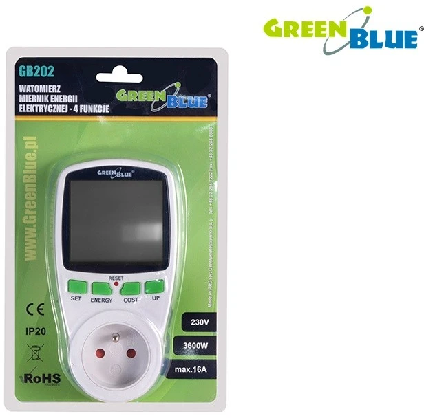 GreenBlue Miernik Energijos skaitiklis Vatmetras GB202G
