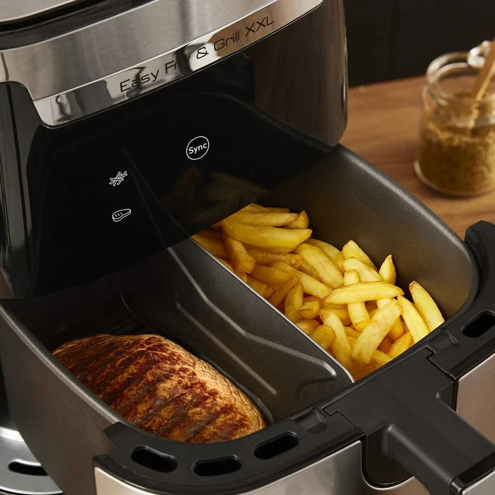 Karšto oro gruzdintuvė Tefal Easy Fry & Grill XXL EY801D15, Sidabrinės/ Juodos spalvos