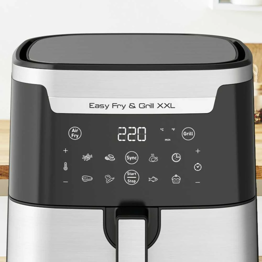 Karšto oro gruzdintuvė Tefal Easy Fry & Grill XXL EY801D15, Sidabrinės/ Juodos spalvos