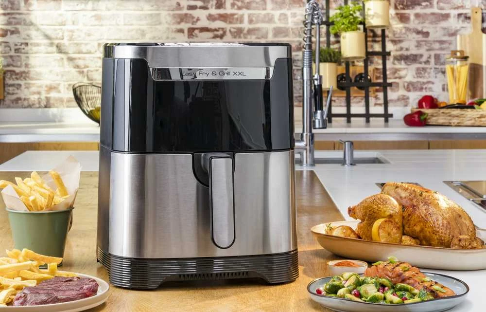 Karšto oro gruzdintuvė Tefal Easy Fry & Grill XXL EY801D15, Sidabrinės/ Juodos spalvos