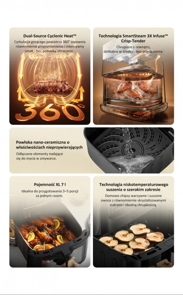 Karšto oro gruzdintuvė Dreame Air Fryer AF30, Juoda