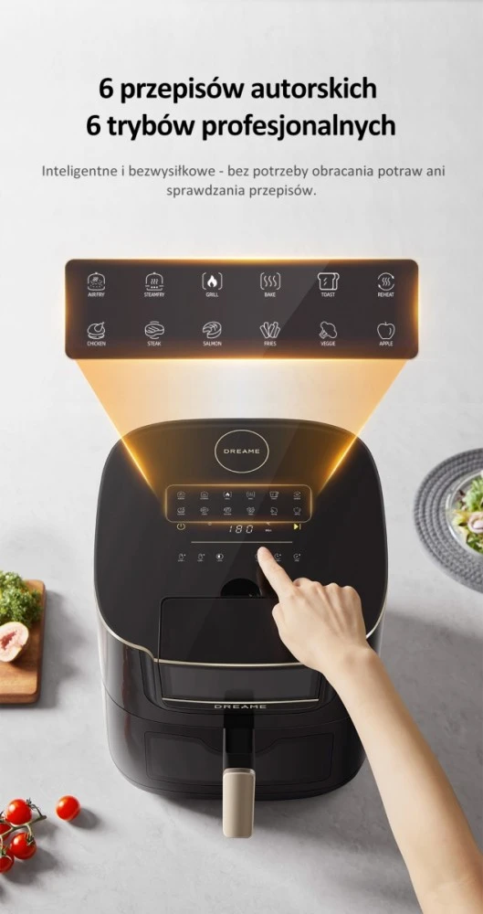 Karšto oro gruzdintuvė Dreame Air Fryer AF30, Juoda