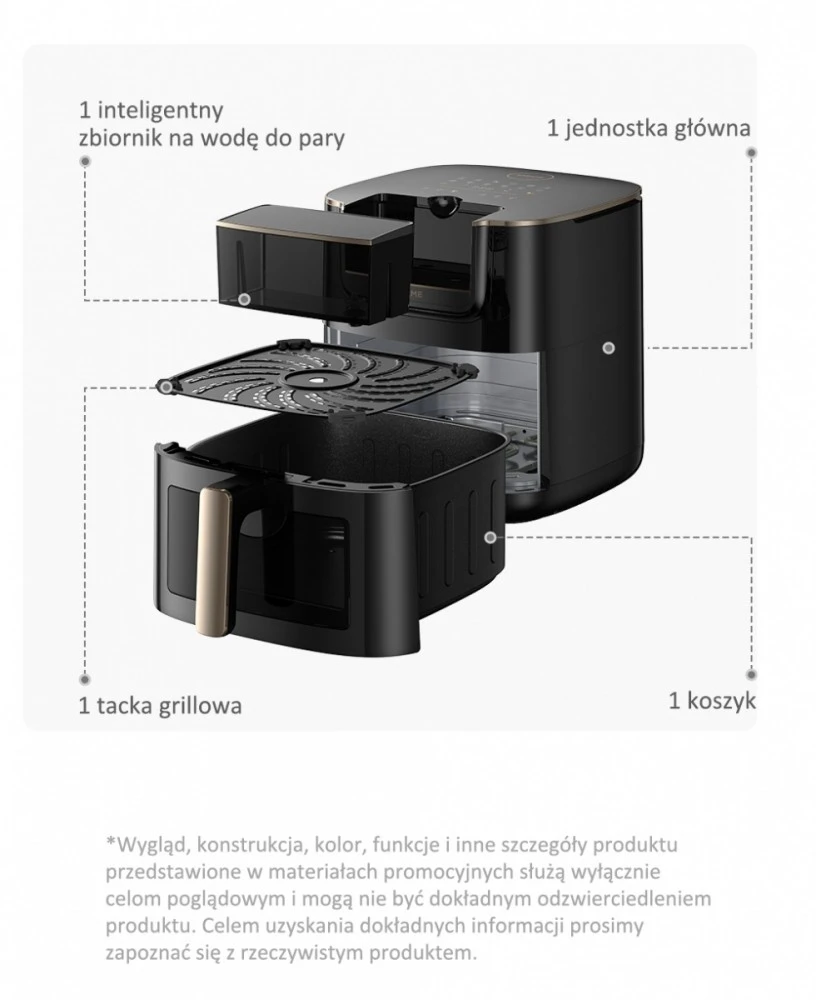 Karšto oro gruzdintuvė Dreame Air Fryer AF30, Juoda