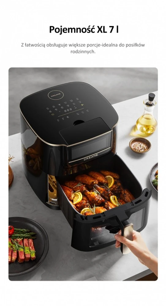 Karšto oro gruzdintuvė Dreame Air Fryer AF30, Juoda