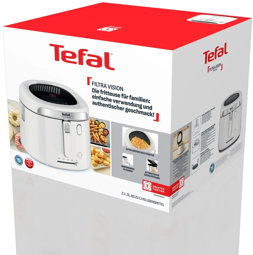 Gruzdintuvė Tefal Filtra Vision FF2541E0 fryer Single 2.1 L Stand-alone 1900 W Deep fryer Baltas