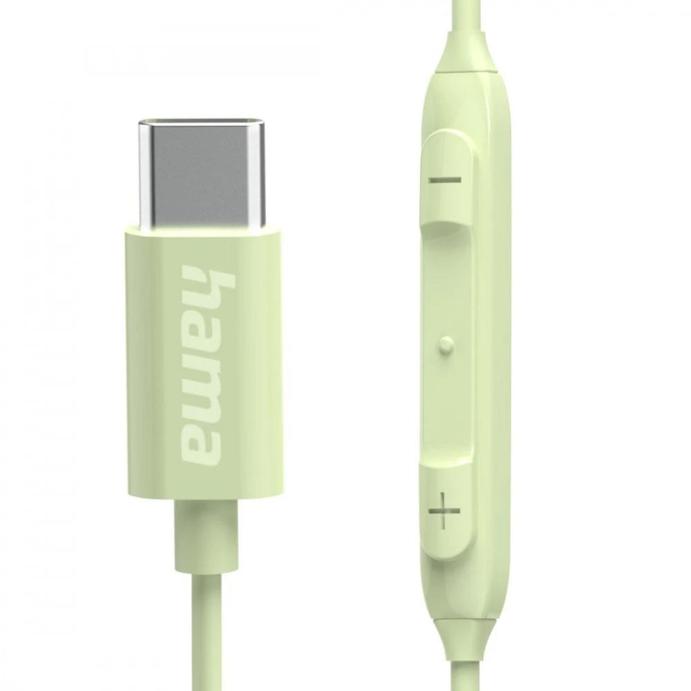 Hama Ausinės į ausis įkišamos curly usb-c žalia